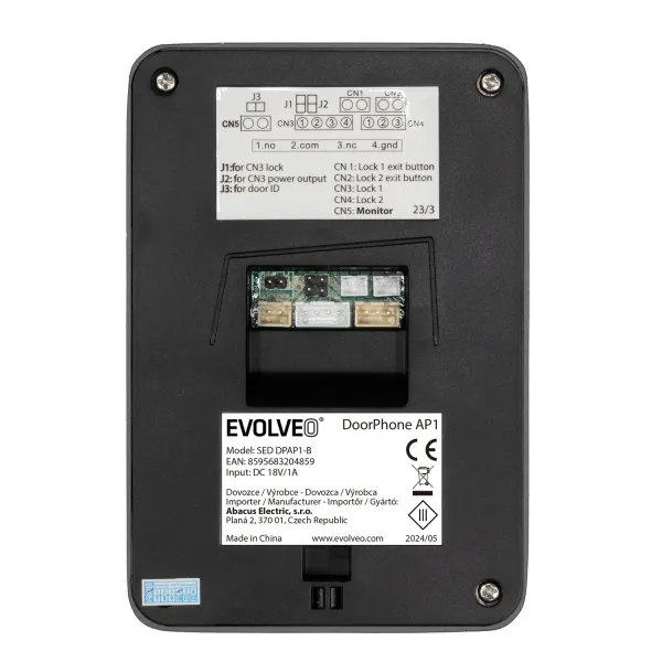 EVOLVEO DoorPhone AP1- 2 drôtový videotelefón s aplikáciou čierny
