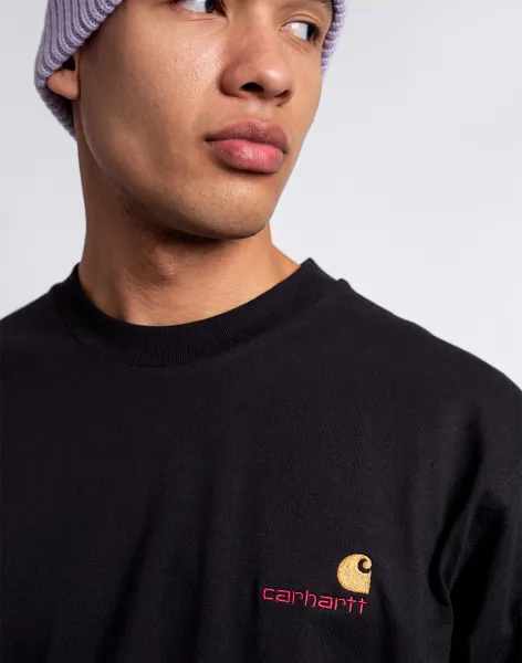 Carhartt WIP L/S American Script T-Shirt "Black" (I029955-89XX)