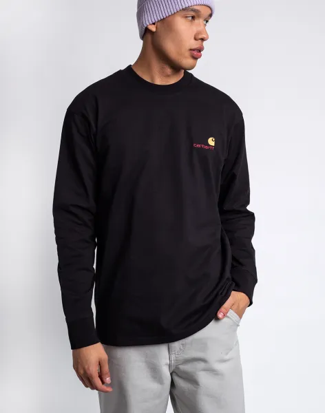 Carhartt WIP L/S American Script T-Shirt "Black" (I029955-89XX)