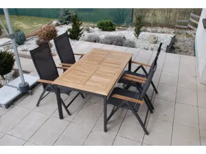 Stôl CONCEPT, rozkladacia, s teakovou doskou DP266CO101732