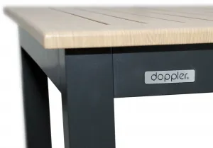 Doppler EXPERT WOOD, svetlý antracit, barové stoličky, 4+1