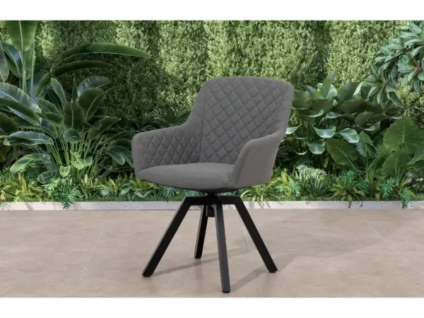 Záhradné kreslo PARIS LIKA-TEX sivé, luxusné, otočné DPMG22-S1-310S