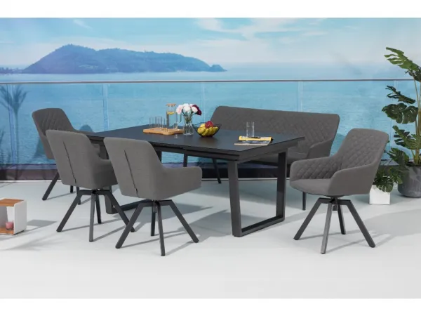Záhradné kreslo PARIS LIKA-TEX sivé, luxusné, otočné DPMG22-S1-310S