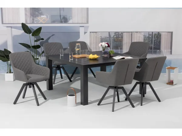 Záhradné kreslo PARIS LIKA-TEX sivé, luxusné, otočné DPMG22-S1-310S
