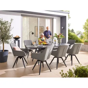 Záhradné kreslo PARIS LIKA-TEX sivé, luxusné, otočné DPMG22-S1-310S