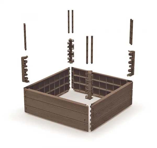 Prosperplast Vyvýšený záhon BASE WOODY, antracit 75 x 75 x 25 cm