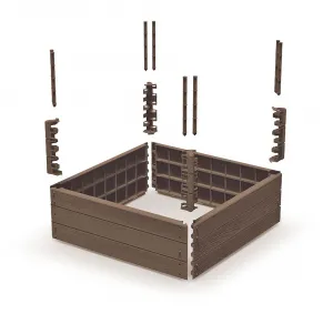 Prosperplast Vyvýšený záhon BASE WOODY, antracit 75 x 75 x 25 cm