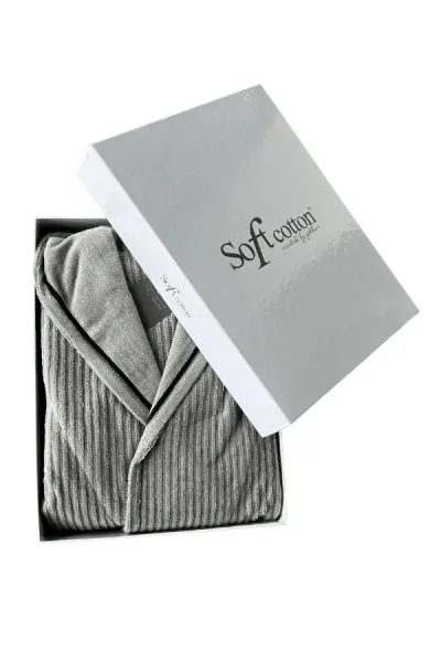 Soft Cotton Unisex župan STRIPE s kapucňou