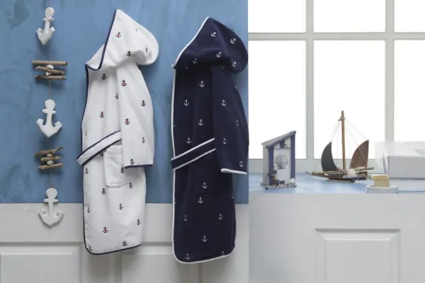 Soft Cotton Detský župan MARINE BOY s kapucňou v darčekovom balení
