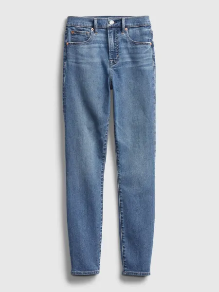 GAP Džínsy high rise true skinny with secret smoothing pockets Modrá