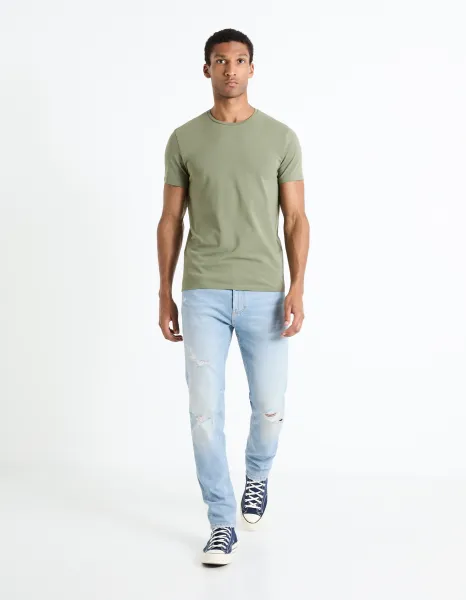 Svetlomodré pánske slim fit džínsy Celio Fostroy