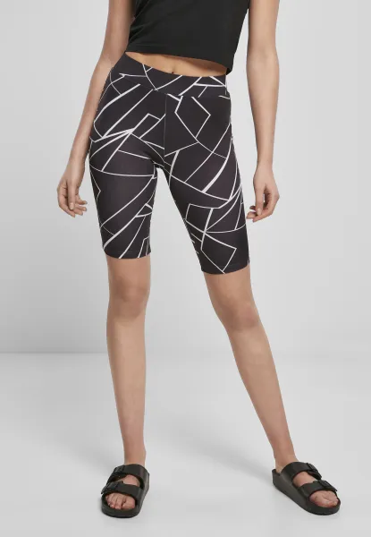 AOP Women's Cycle Shorts 2-Pack geometric black+black
