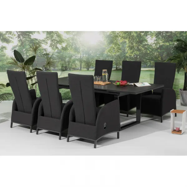 Záhradné kreslo PARIS LIKA-TEX antracit, luxusné, otočné DPMG22-S1-347A