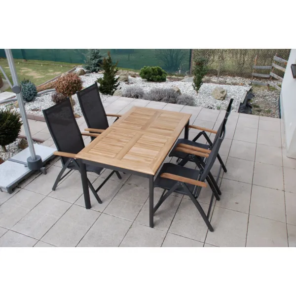Stôl CONCEPT, rozkladacia, s teakovou doskou DP266CO101732