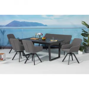 Záhradné kreslo PARIS LIKA-TEX sivé, luxusné, otočné DPMG22-S1-310S