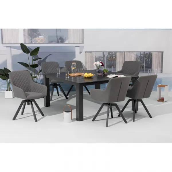 Záhradné kreslo PARIS LIKA-TEX sivé, luxusné, otočné DPMG22-S1-310S