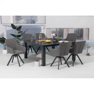 Záhradné kreslo PARIS LIKA-TEX sivé, luxusné, otočné DPMG22-S1-310S