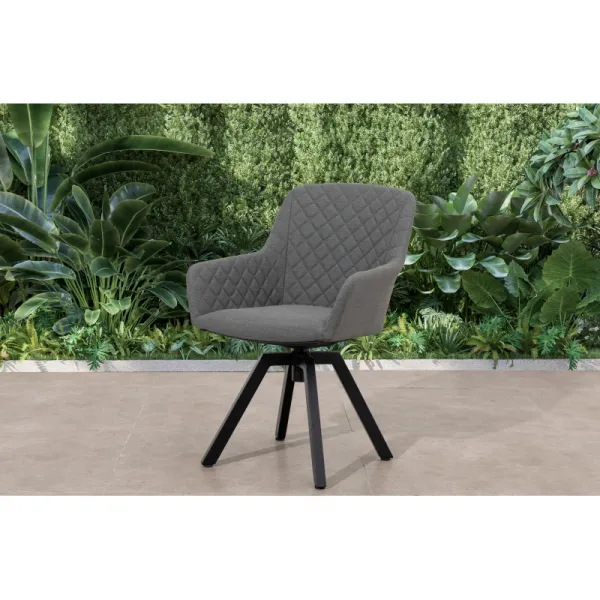 Záhradné kreslo PARIS LIKA-TEX sivé, luxusné, otočné DPMG22-S1-310S