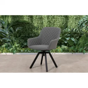 Záhradné kreslo PARIS LIKA-TEX sivé, luxusné, otočné DPMG22-S1-310S