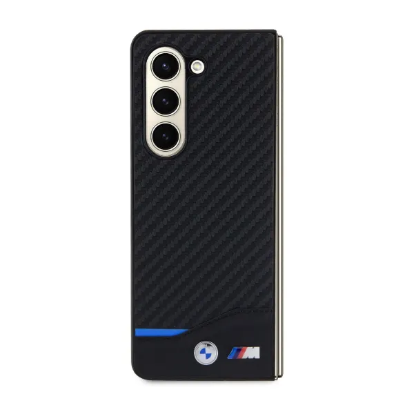 BMW PU CARBON Zadný kryt pre Samsung Galaxy Z Fold5 5G čierny