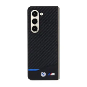 BMW PU CARBON Zadný kryt pre Samsung Galaxy Z Fold5 5G čierny
