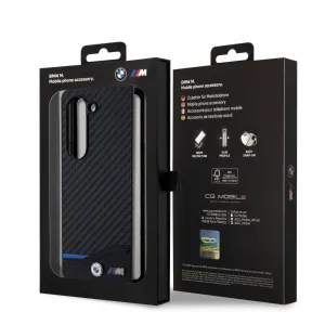 BMW PU CARBON Zadný kryt pre Samsung Galaxy Z Fold5 5G čierny