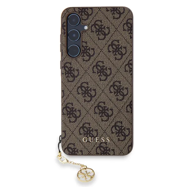 GUESS 4G Kryt s príveskom Samsung Galaxy A55 5G hnedý