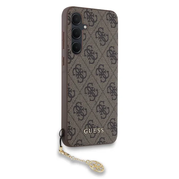 GUESS 4G Kryt s príveskom Samsung Galaxy A55 5G hnedý