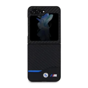 BMW PU CARBON Zadný kryt pre Samsung Galaxy Z Flip5 5G čierny