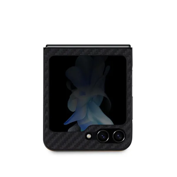 BMW PU CARBON Zadný kryt pre Samsung Galaxy Z Flip5 5G čierny