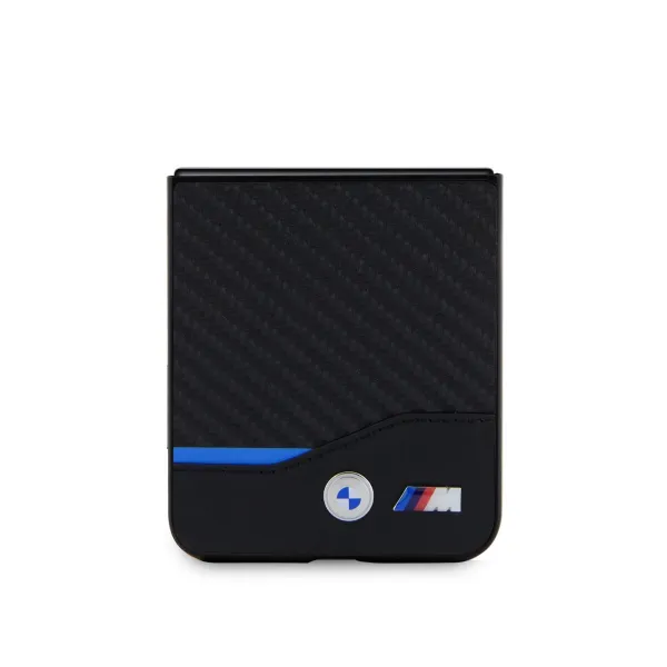 BMW PU CARBON Zadný kryt pre Samsung Galaxy Z Flip5 5G čierny