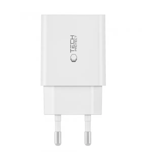 Tech-Protect C35W sieťová nabíjačka 2x USB-C 35W + kábel USB-C, biela