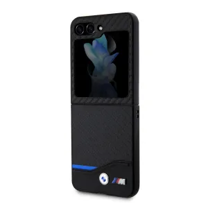 BMW PU CARBON Zadný kryt pre Samsung Galaxy Z Flip5 5G čierny