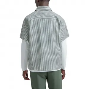 Olaf Boxy Seersucker Stripe Shirt SS "Charcoal" (M200303-CHARCOAL)