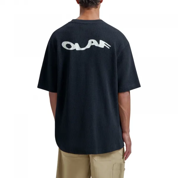 Olaf Wavy Drift Waffle Tee "Black" (M200115-BLACK)