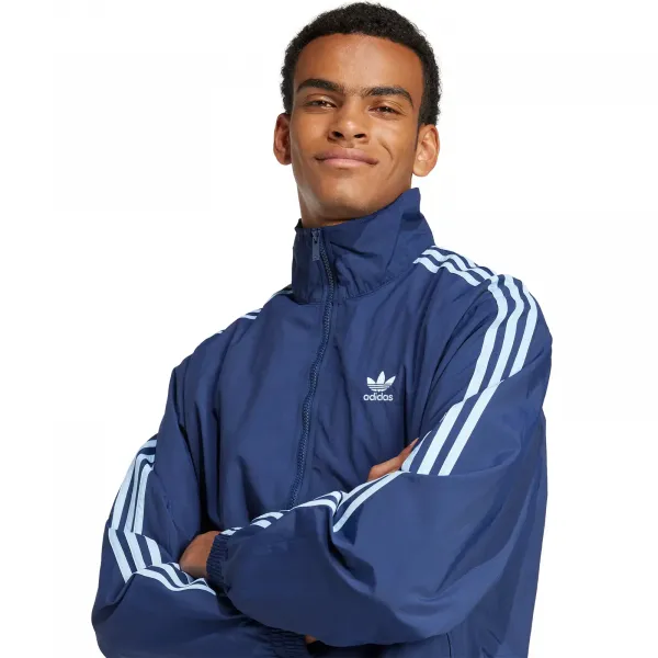 Bunda adidas Originals Firebird Tracktop pánska, tmavomodrá farba, prechodná, JP1253