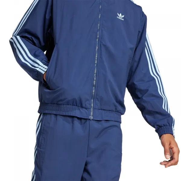 Bunda adidas Originals Firebird Tracktop pánska, tmavomodrá farba, prechodná, JP1253