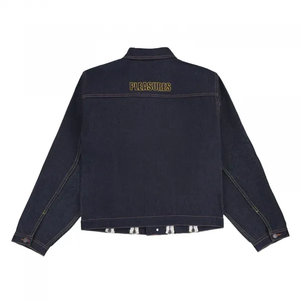 Pleasures Mileage Trucker Jacket "Raw Indigo" (P25SP010-INDIGO)