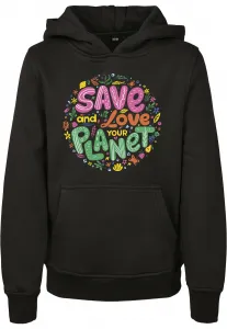 Kids Save And Love Hoody Black