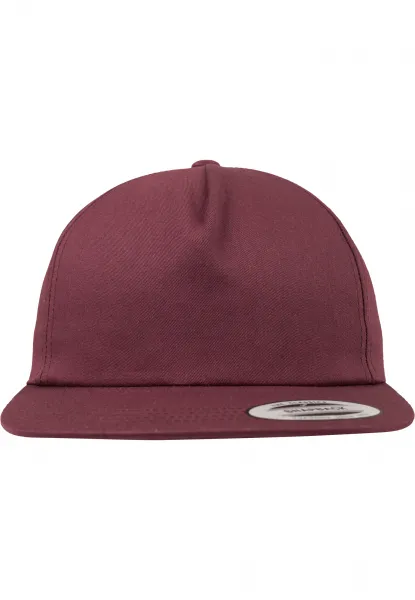 Unstructured 5-panel snapback chestnut brown