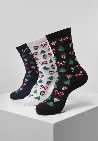 Unisex Christmas Socks Urban Classics Grumpy Santa Christmas Socks 3-Pack