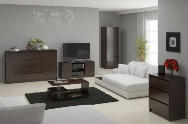 Ak furniture Regál Rexa 80 cm 1 skrinka a 4 police wenge