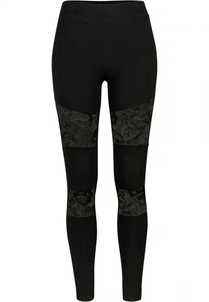 Women's leggings with laces black