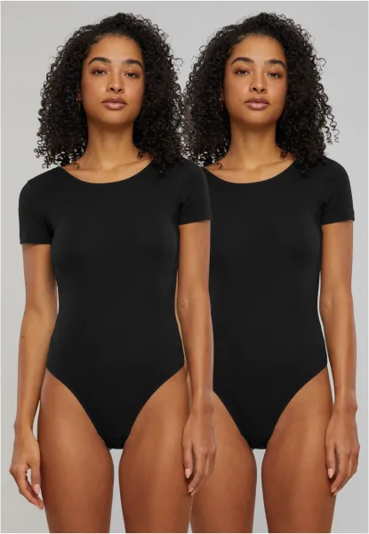 Women's Organic Stretch Jersey Body - 2-Pack Black+Black