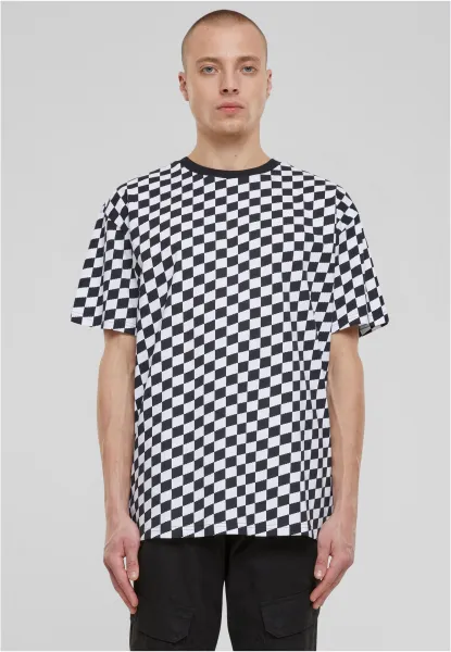 Men's T-shirt Oversized Check black/white