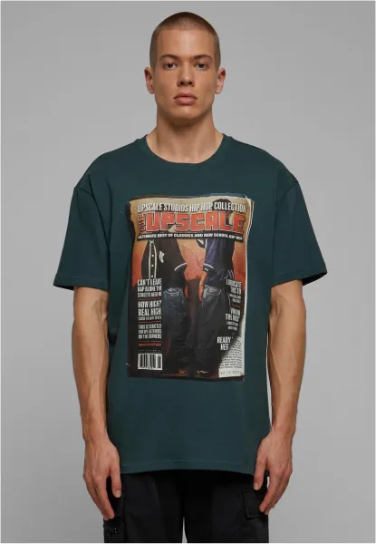 Men's Oversize T-Shirt Upscale Magazine Bottle Green