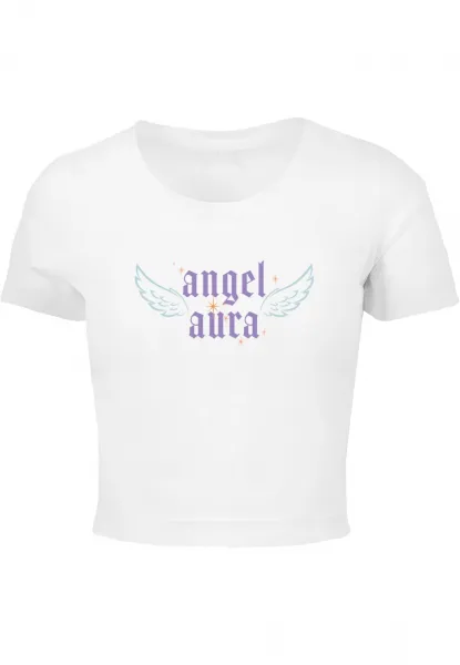 Women's short T-shirt Angel Aura white