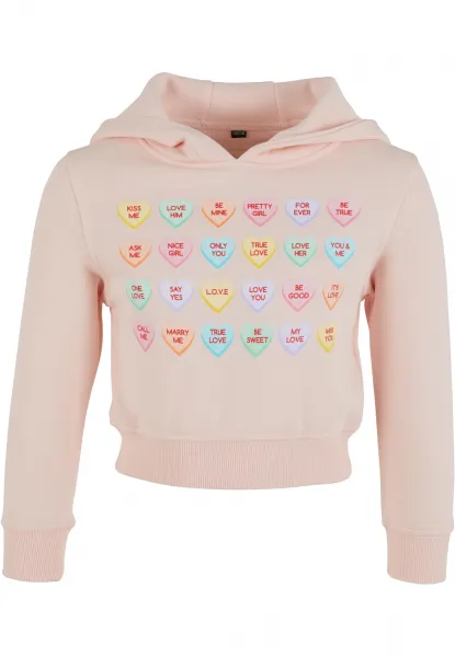Children's cropped sweatshirt Sweet Heart Candy pink