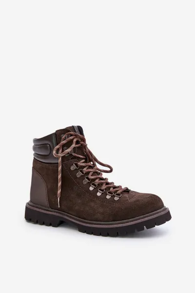 BIG STAR SHOES Semišové Zateplené Čižmy Pánske Big Star