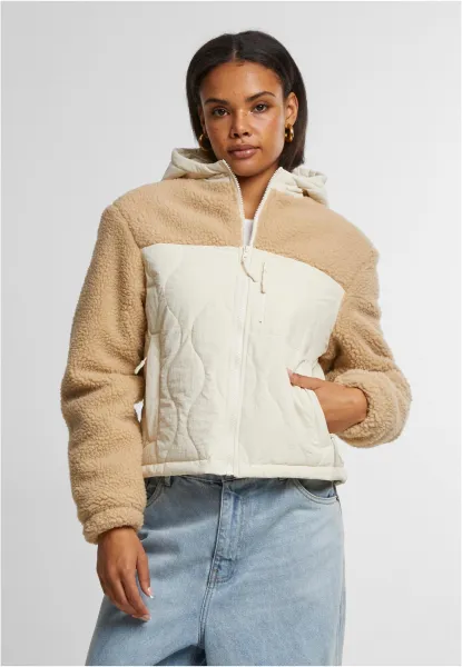 Women's jacket Sherpa Crinkle Nylon Mix beige/cream